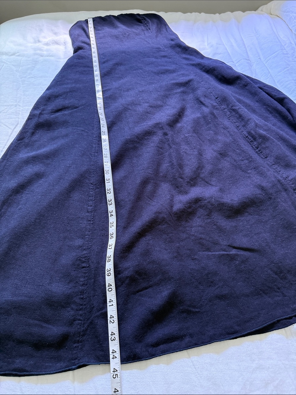 Women's Navy-Blue Maxi strapless Dress A-Line Design, linen. - Picture 3 of 11
